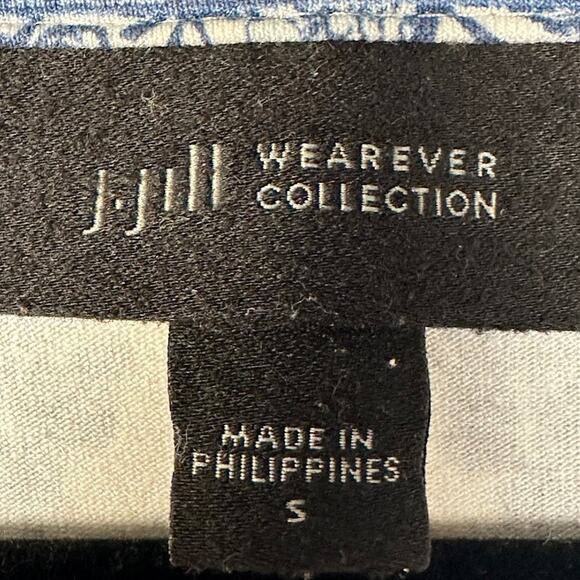 J Jill Dress Womens Small Blue Floral Pockets Stretch Comfort Beach Boho Preppy - Picture 7 of 13